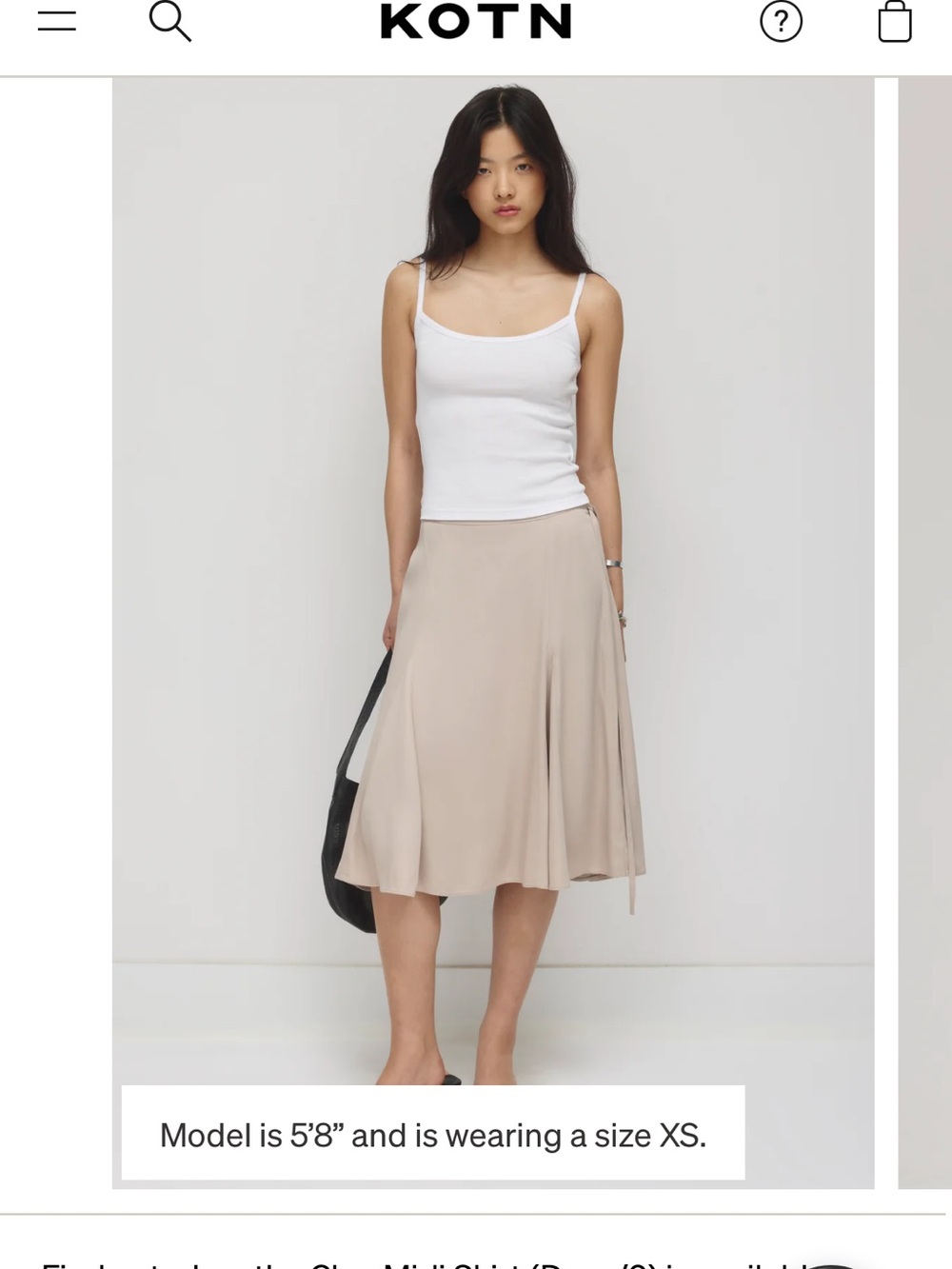 KOTN Neutral Wrap Midi Skirt in Sand